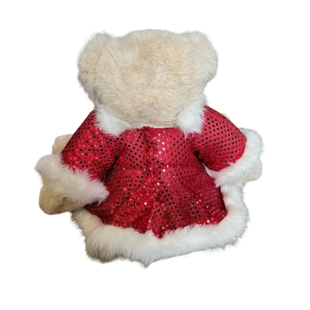 Vermont Teddy Bear Christmas Xmas Holiday Bear Mrs. Claus Red White